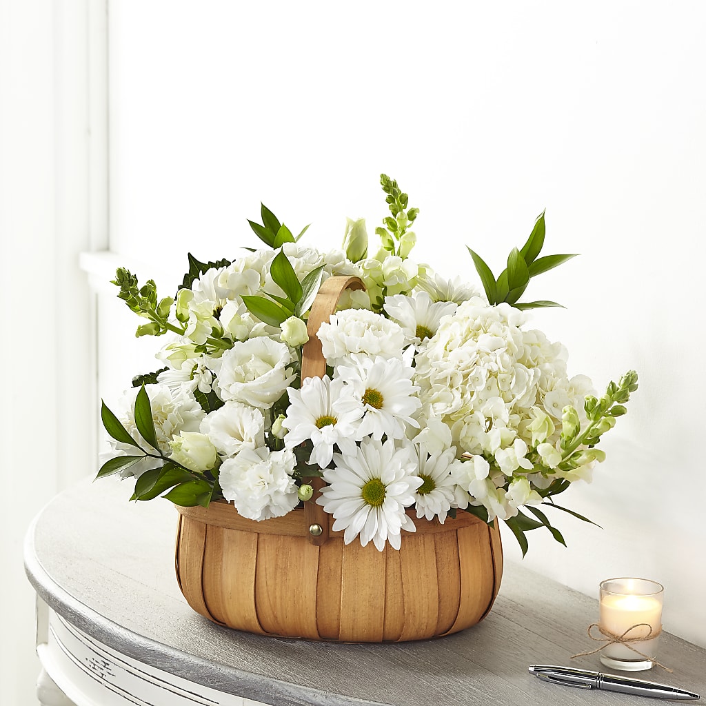 Pure Ivory Basket – KIMBERLY'S FLORAL, Dallas PA